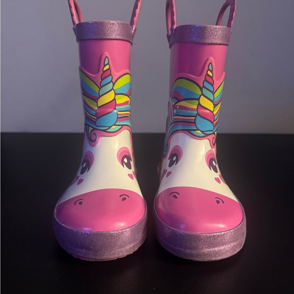 Pink Unicorn Kids Rain Boots